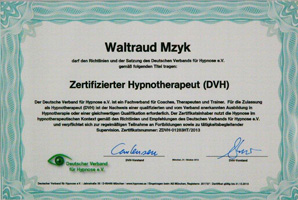 Zertifikat Hypnotherapeut (DVH)